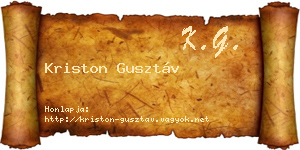 Kriston Gusztáv névjegykártya
